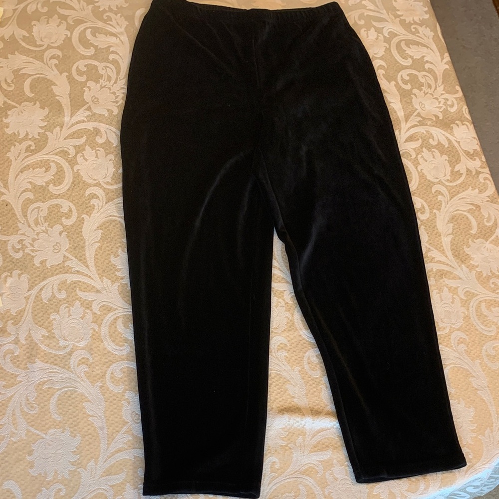 Black Velour Track Pants